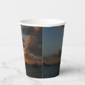 サンセットと帆船の熱帯風景写真 紙コップ (右)