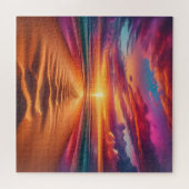 サンセットにつながるサンディ鮮やかビーチ ジグソーパズル (横)