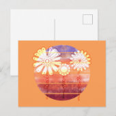 サンセットに咲く感謝の花 - オレンジ色のポストカード ポストカード (正面/裏面)