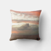 サンセットに帆船ビューティフルピンクシースケープ クッション (裏面)