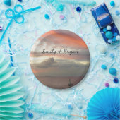 サンセットに帆船ビューティフルピンクシースケープ ペーパープレート (パーティー)