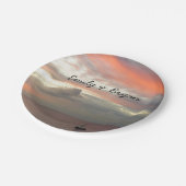サンセットに帆船ビューティフルピンクシースケープ ペーパープレート (アングル)