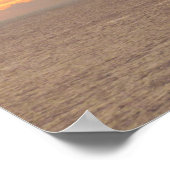 サンセットに帆船ビューティフルピンクシースケープ ポスター (角)