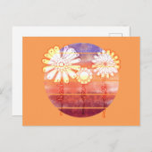 サンセットに感謝の花 - オレンジのポストカード ポストカード (正面/裏面)