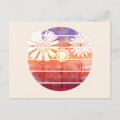 サンセットに感謝の花 - ライトオレンジ ポストカード (正面)