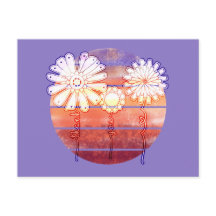 サンセットに感謝の花 - 紫