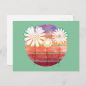 サンセットに感謝の花 - 緑のポストカード ポストカード (正面/裏面)