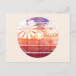 サンセットに感謝の花 - 薄オレンジ ポストカード