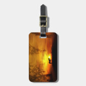 サンセットに美しい馬のカスタム荷物札 ラゲッジタグ (正面縦)
