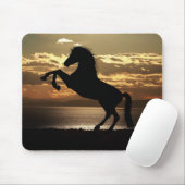 サンセットに背く馬のシルエット マウスパッド (マウス)