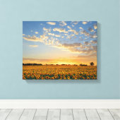 サンセットのひまわり キャンバスプリント (インサイチュ (ウッドフロア))