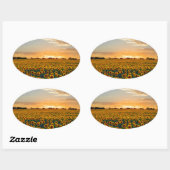 サンセットのひまわり 長方形シール (シート)