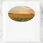 サンセットのひまわり 長方形シール (バッグ)