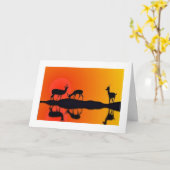 サンセットのアンテロープ誕生日カード カード (黄色い花)