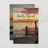 サンセットのイルカ返信カード 出欠カード (正面/裏面)