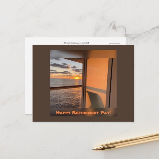 サンセットのクルーズバルコニー ポストカード (正面/裏面インサイチュ)