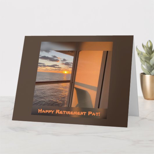 サンセットのクルーズ船のバルコニー カード (小さな植物)