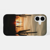 サンセットのサボテン iPhone 16ケース (裏面横)