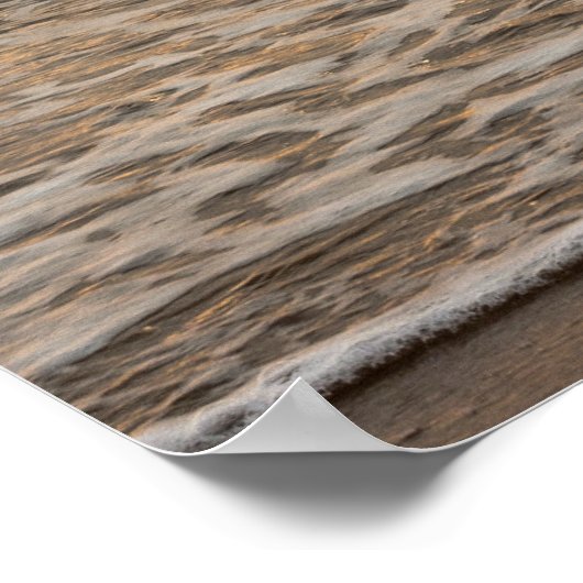 サンセットのサンセットのビーチ写真 – Seascape ポスター (角)