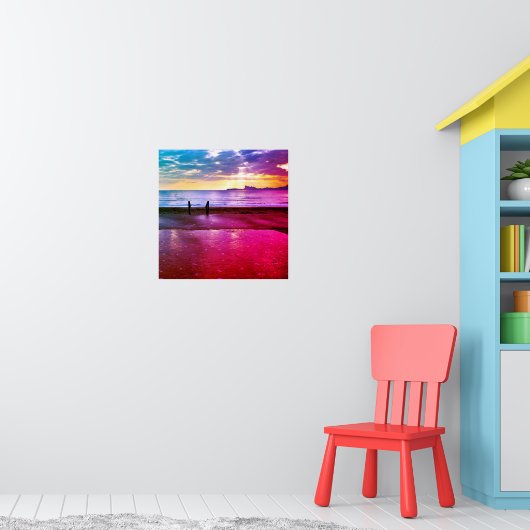 サンセットのサンセットのビーチ写真 – Seascape ポスター (子ども部屋1)