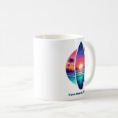 サンセットのサーフボード コーヒーマグカップ (正面右)