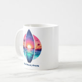 サンセットのサーフボード コーヒーマグカップ (正面左)