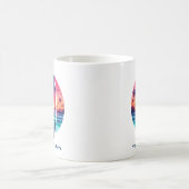 サンセットのサーフボード コーヒーマグカップ (中央)