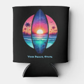 サンセットのサーフボード 缶クーラー (正面)