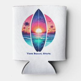 サンセットのサーフボード 缶クーラー