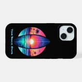 サンセットのサーフボード iPhone 15ケース (裏面横)