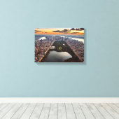 サンセットのセントラルパークエアビューホテル キャンバスプリント (インサイチュ (ウッドフロア))