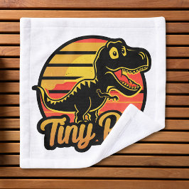 サンセットのティラノサウルス 夕焼けの小さなティラノサウルス ウォッシュタオル