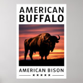 サンセットのバイソンシルエット ポスター (正面)