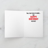 サンセットのバースデーユーモアのあるタカードにセーリング カード (内部)