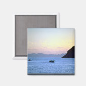 サンセットの余韻、コルテス海の小さなボート、M マグネット (正面/裏面)