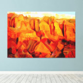 サンセットの山のシ絵画ーン キャンバスプリント (インサイチュ (ウッドフロア))