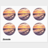 サンセットの崖の潮のプール ラウンドシール (シート)
