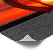 サンセットの帆船プリント ポスター (角)