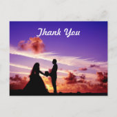サンセットの新郎新婦ありがとうポストカード ポストカード (正面)