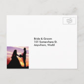 サンセットの新郎新婦RSVPメニューポストカード インビテーションポストカード (裏面)