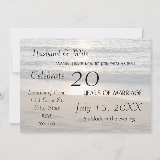 サンセットの波 20周年招待状 招待状 (裏面)