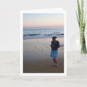 サンセットの浜辺の少女 カード (正面)