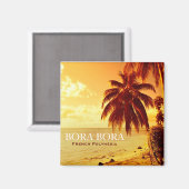 サンセットの熱帯性ヤシの木ボラボラ磁石 マグネット (正面/裏面)