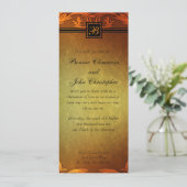 サンセットの色彩が秋のウェディングモノグラムデザイン 招待状 (スタンド正面)