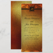 サンセットの色彩が秋のウェディングモノグラムデザイン 招待状 (正面/裏面)