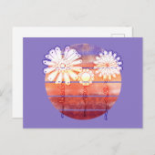 サンセットの花ありがとう – 紫 ポストカード (正面/裏面)