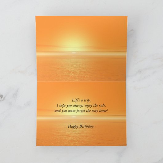 サンセットの誕生日カードに私たちからすべてのバイクから カード (内部)