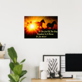 サンセットの馬のポスター ポスター (ホームオフィス)