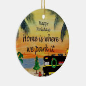 サンセットのRVクリスマスキャンパーのオーナメントから私の芸術 セラミックオーナメント (右)
