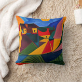 サンセットはっきりしたピカソの芸術 クッション (ブランケット)